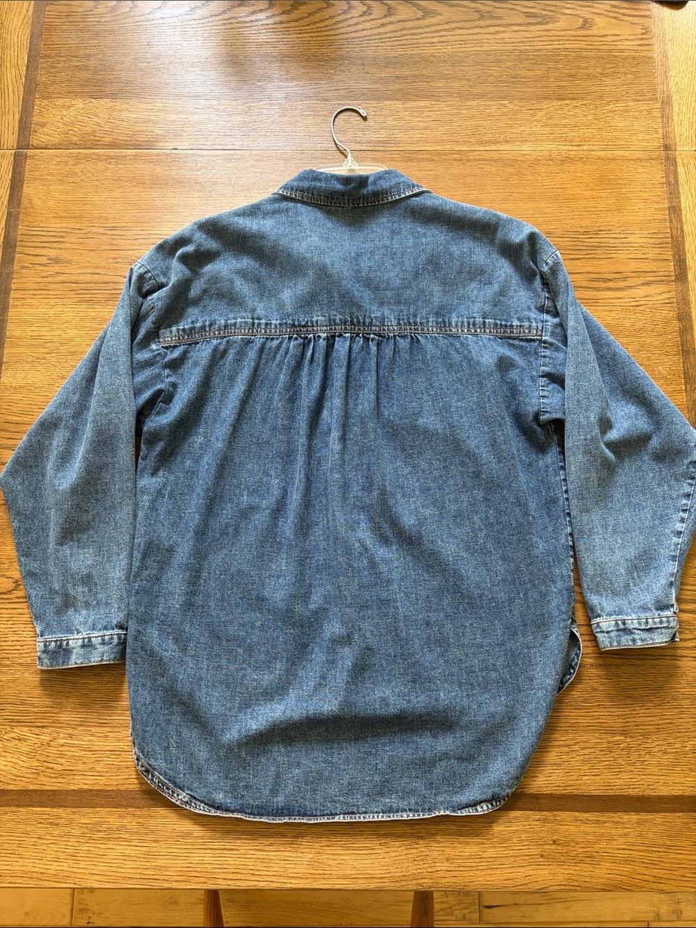 Pilcro Indigo Denim Shirt by Anthropology with Orange Accent - Picture 6 of 8